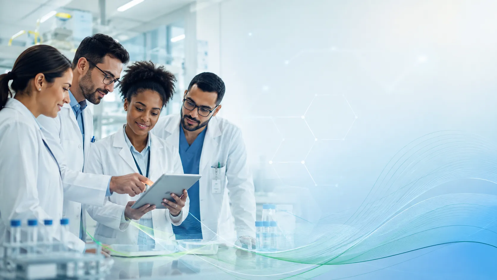 Equipe Bio Diagnóstico em ambiente profissional